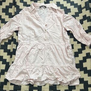 EUC Zara Soft Pink Collared Tiered Mini Dress